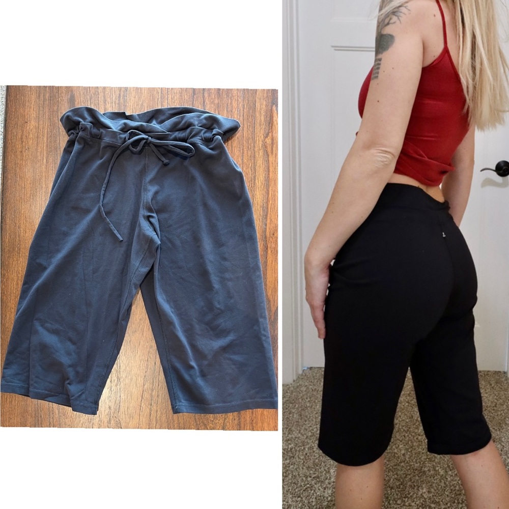 PrAna black drawstring Capri / shorts size medium